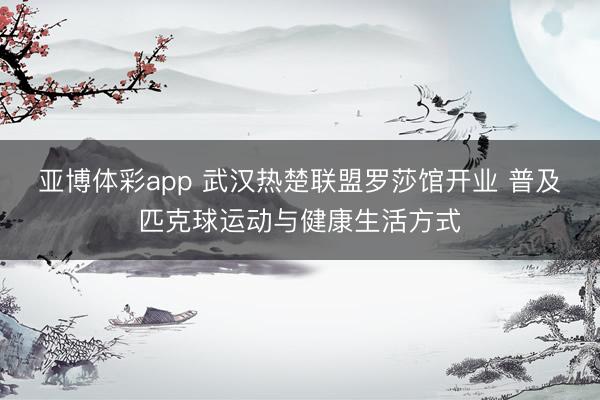 亚博体彩app 武汉热楚联盟罗莎馆开业 普及匹克球运动与健康生活方式