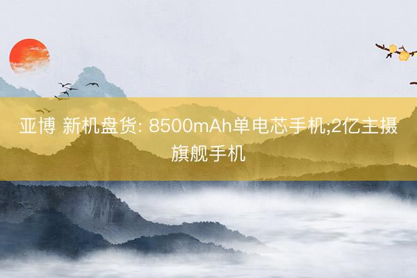 亚博 新机盘货: 8500mAh单电芯手机;2亿主摄旗舰手机