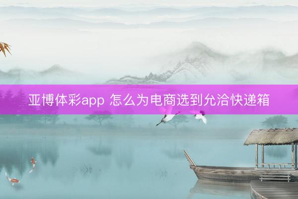 亚博体彩app 怎么为电商选到允洽快递箱