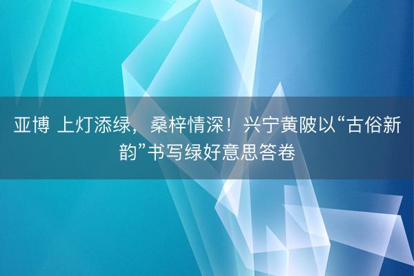 亚博 上灯添绿,桑梓情深!兴宁黄陂以“古俗新韵”书写绿好意思答卷
