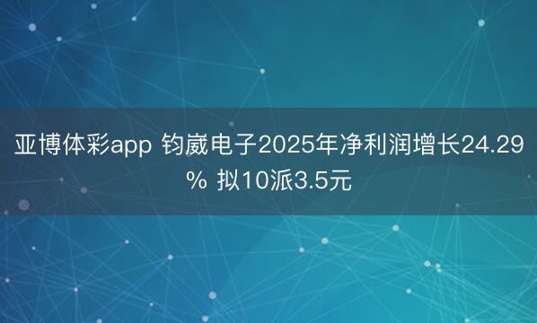 亚博体彩app 钧崴电子2025年净利润增长24.29% 拟10派3.5元