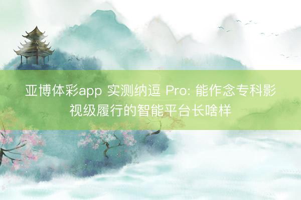 亚博体彩app 实测纳逗 Pro: 能作念专科影视级履行的智能平台长啥样