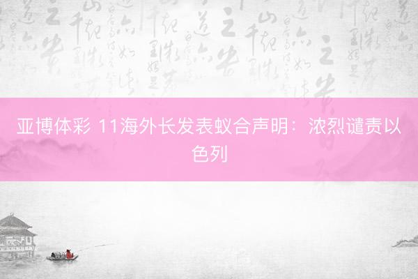 亚博体彩 11海外长发表蚁合声明：浓烈谴责以色列