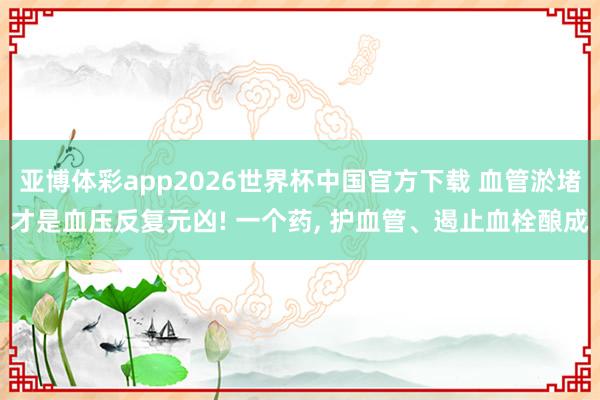 亚博体彩app2026世界杯中国官方下载 血管淤堵才是血压反复元凶! 一个药, 护血管、遏止血栓酿成