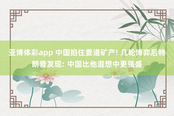 亚博体彩app 中国掐住要道矿产! 几轮博弈后特朗普发现: 中国比他遐想中更强盛