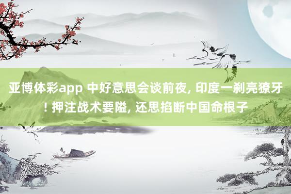亚博体彩app 中好意思会谈前夜， 印度一刹亮獠牙! 押注战术要隘， 还思掐断中国命根子