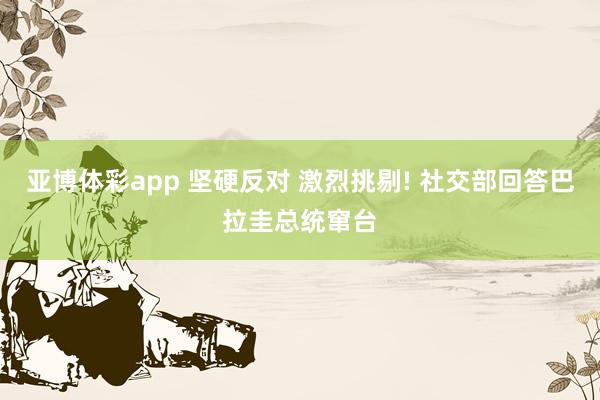 亚博体彩app 坚硬反对 激烈挑剔! 社交部回答巴拉圭总统窜台