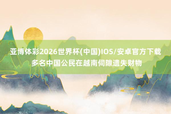 亚博体彩2026世界杯(中国)IOS/安卓官方下载 多名中国公民在越南伺隙遗失财物