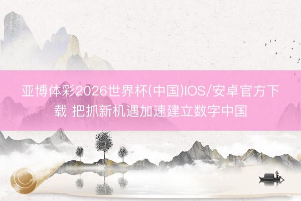 亚博体彩2026世界杯(中国)IOS/安卓官方下载 把抓新机遇加速建立数字中国