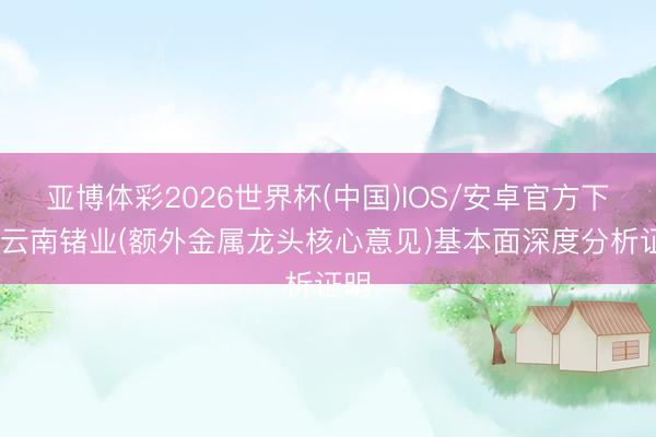 亚博体彩2026世界杯(中国)IOS/安卓官方下载 云南锗业(额外金属龙头核心意见)基本面深度分析证明