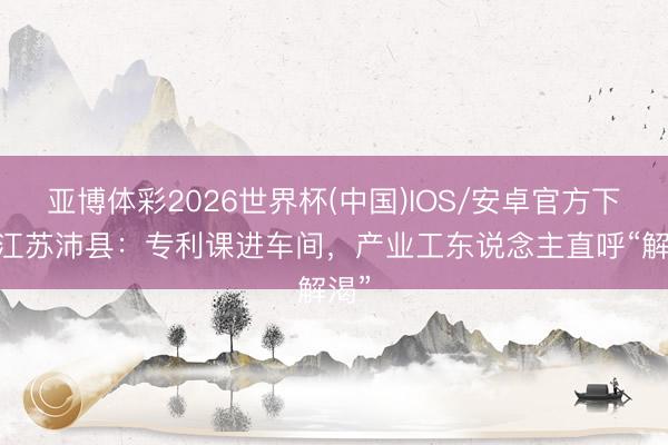 亚博体彩2026世界杯(中国)IOS/安卓官方下载 江苏沛县：专利课进车间，产业工东说念主直呼“解渴”