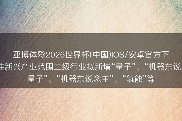 亚博体彩2026世界杯(中国)IOS/安卓官方下载 上交所: 策略性新兴产业范围二级行业拟新增“量子”、“机器东说念主”、“氢能”等